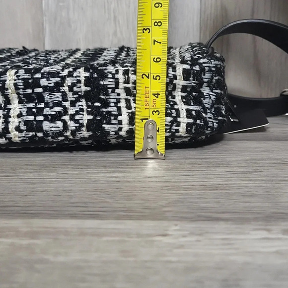 🛍ZARA‎ Black White Tweed Multi Pocket Belt Bag - Picture 13 of 13